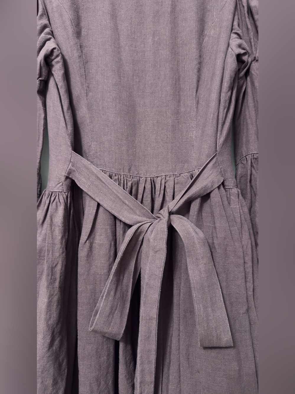 Romantic Long-Sleeve Purple Maxi Dress with Button Front - Picture 7 of 10
